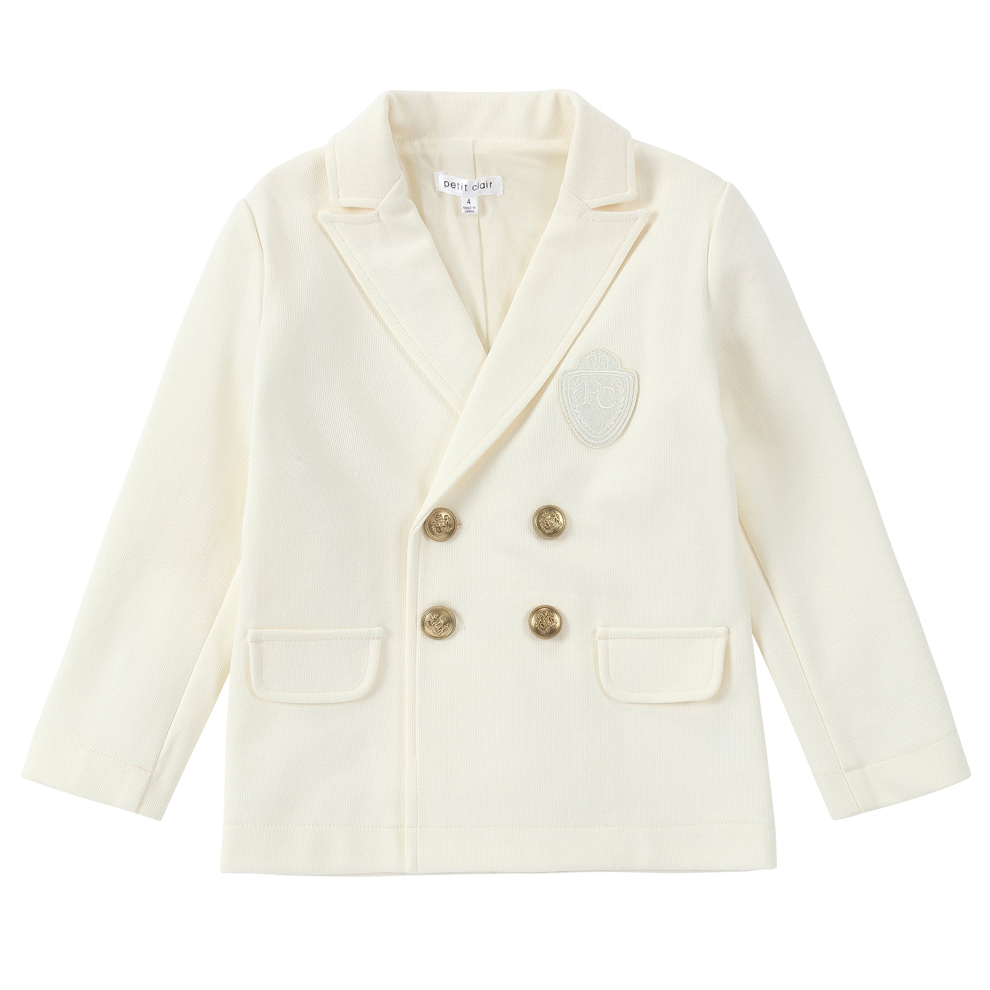 Cream Gold Button Blazer
