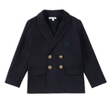 Boys Navy Gold Button Blazer