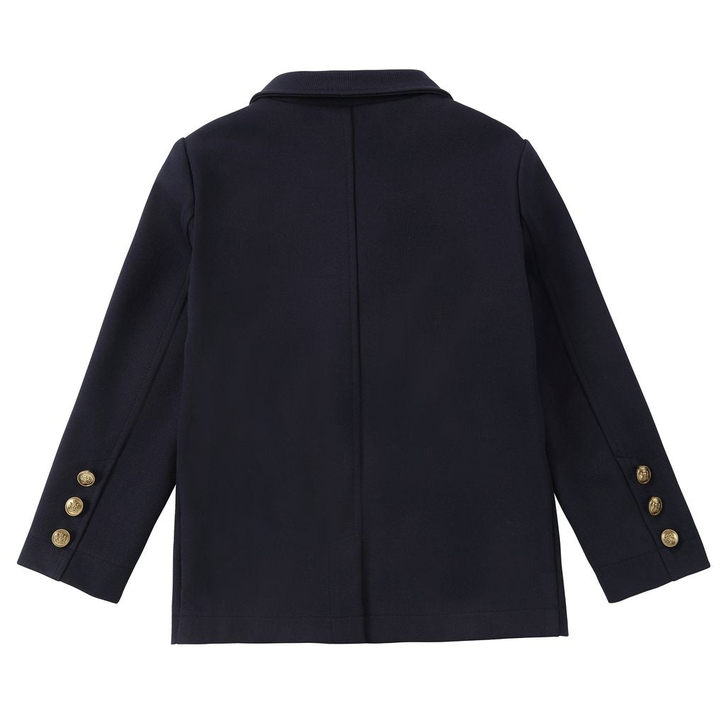 Boys Navy Gold Button Blazer