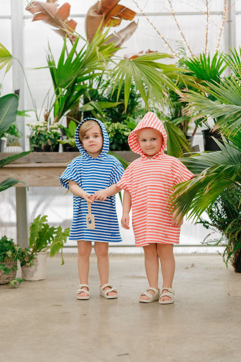 Baby Girls Pink & White Towel Hoodie