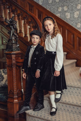 Boys Black Velvet Blazer