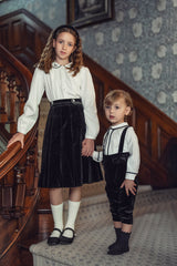Boys Velvet Charm Collared Shirt