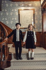 Boys Velvet Charm Collared Shirt