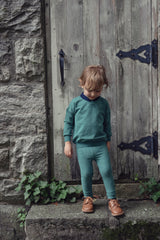 Baby Boys Green Wash Race Horse Sweatshirt with Denim Collar Set
