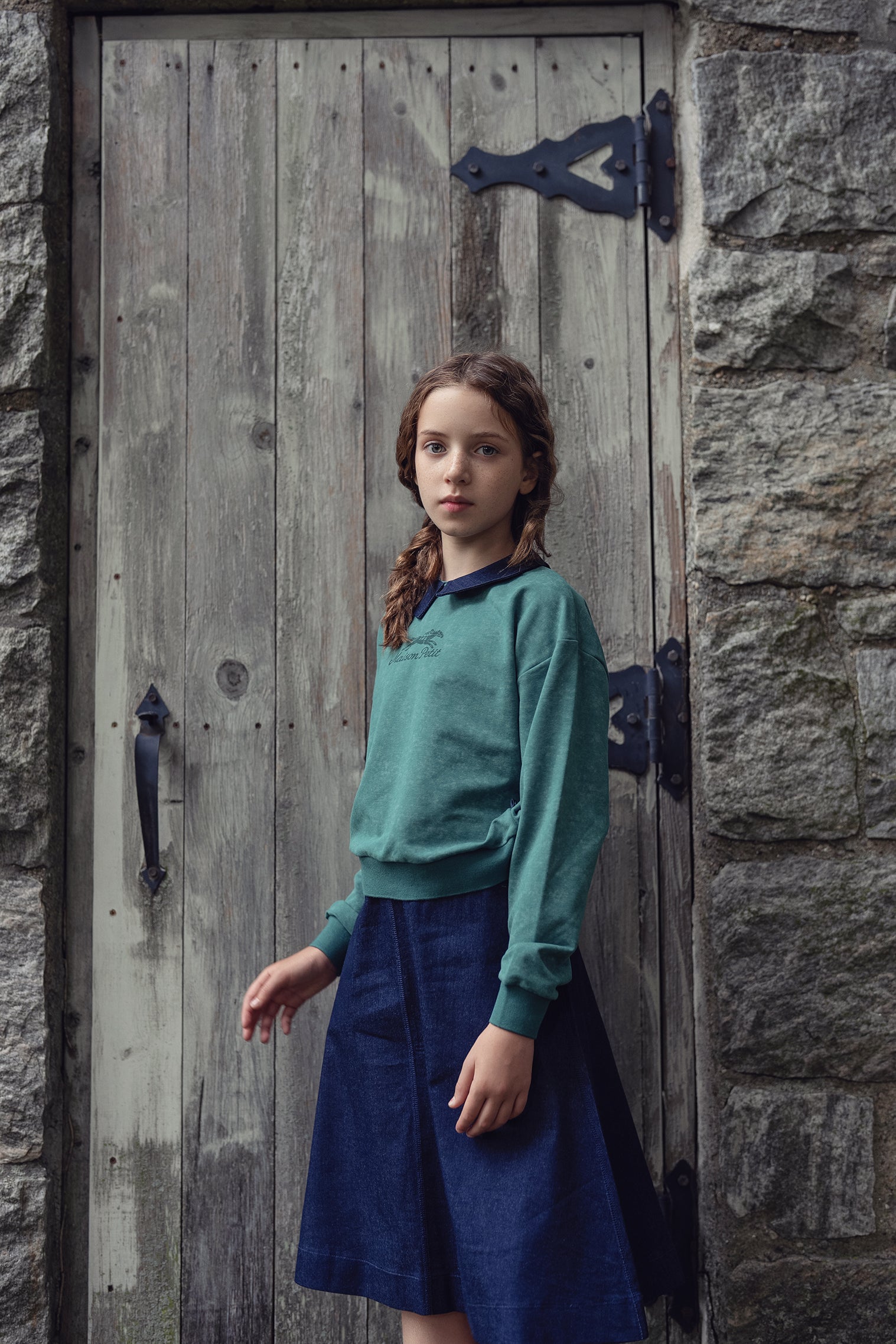 Girls Green Wash Skirt