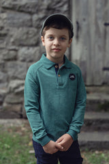 Boys Green Wash Polo with Racehorse