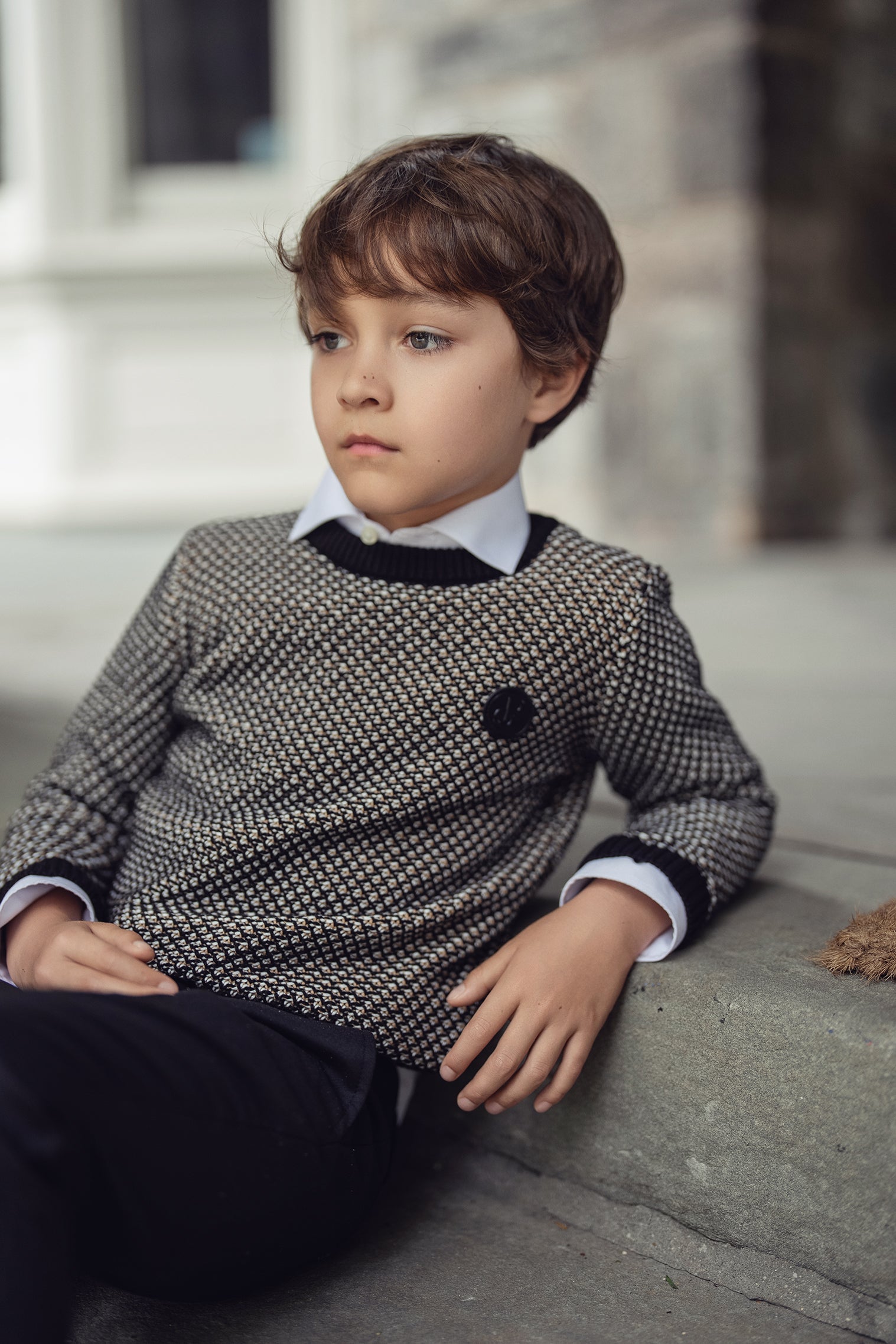 Boys Color Combo Knit Sweater