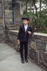 Boys Black/ Striped Trimming Blazer