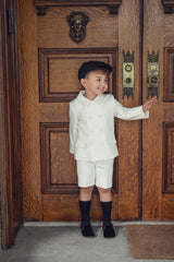 Boys Ivory Velvet Blazer