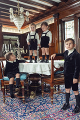 Boys Black Velvet Double Breasted Blazer