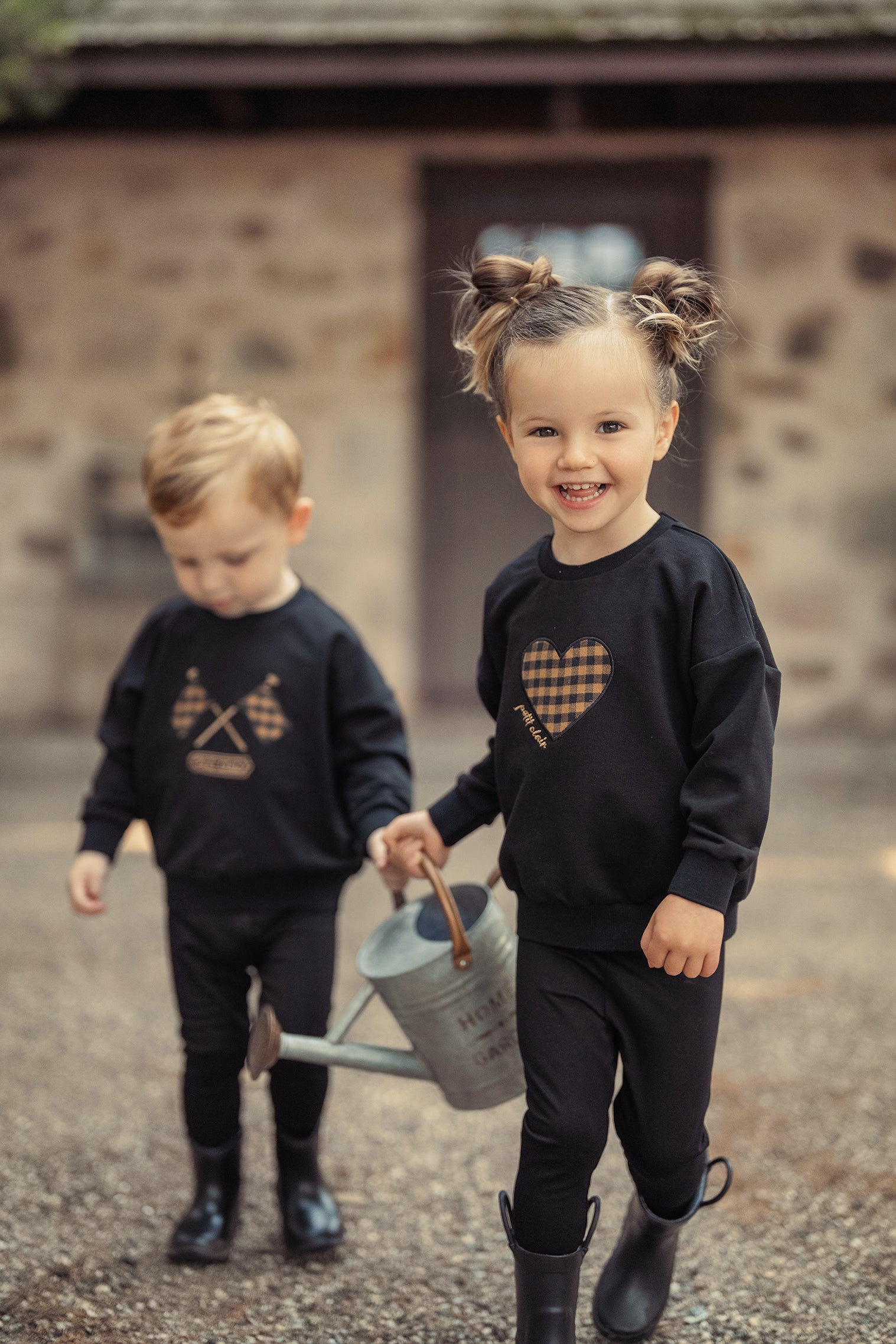 Baby Girls Caramel Checkered Sweatshirt