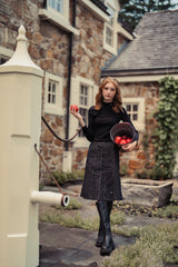 Girls Charcoal Cord MockNeck