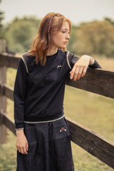 Girls Denim Stitch Sweatshirt