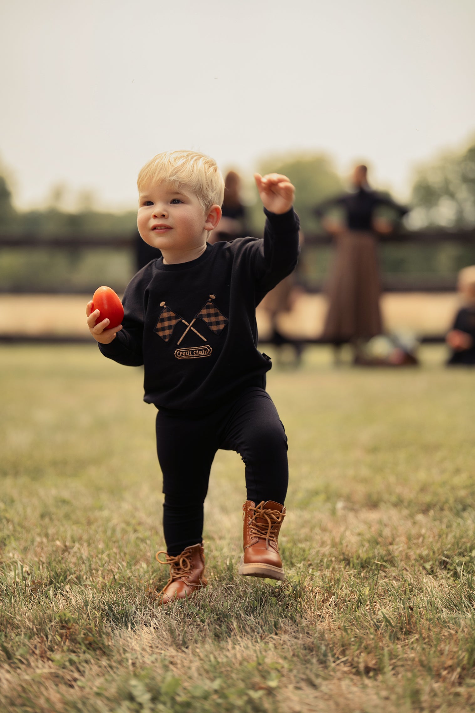 Baby Boys Caramel Checkered Sweatshirt