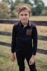 Boys Caramel Checkered Polo