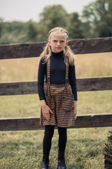 Girls Caramel Checkered Jumper
