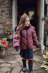 Girls Maroon & Black Winter Coat