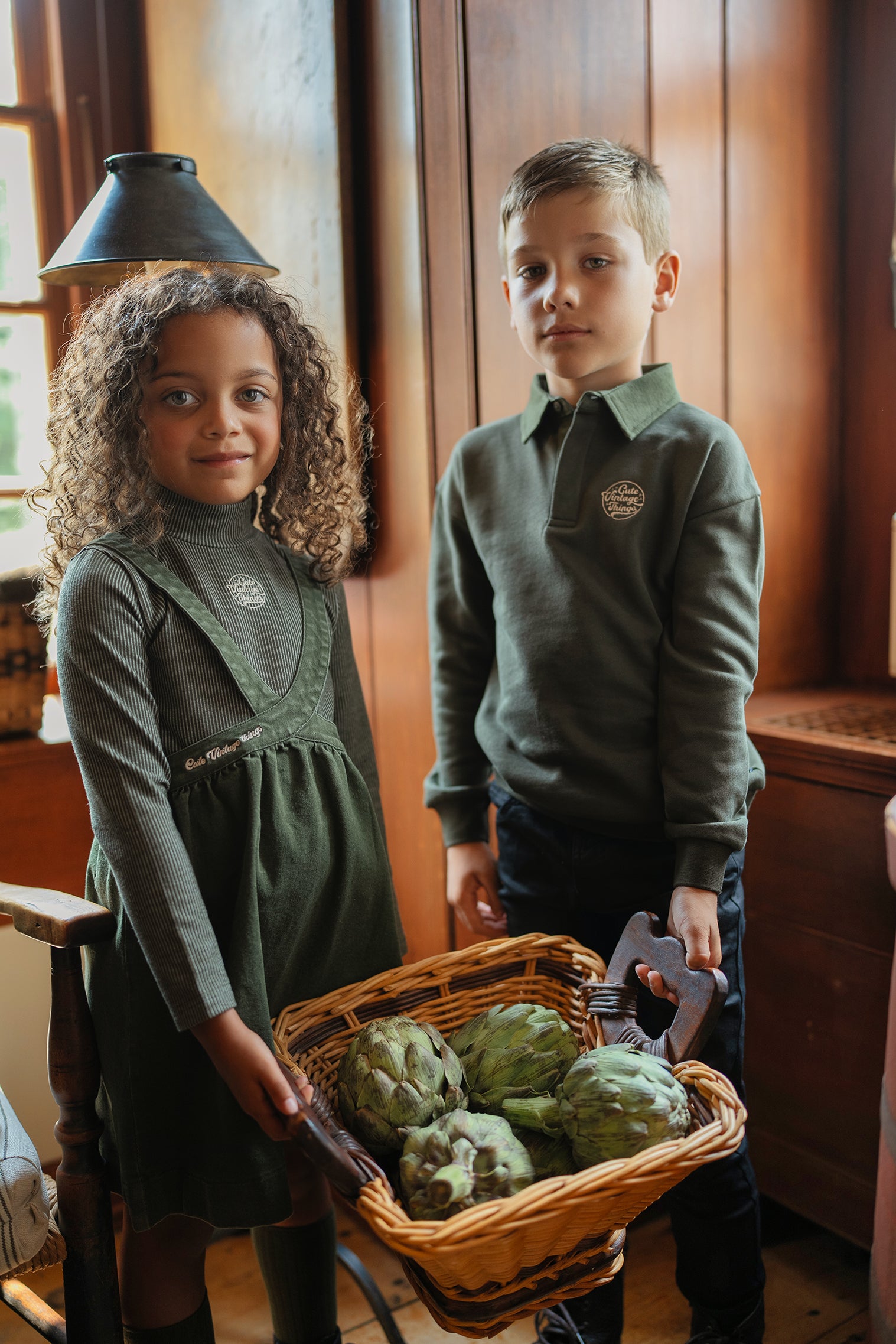 Boys Vintage Olive Polo