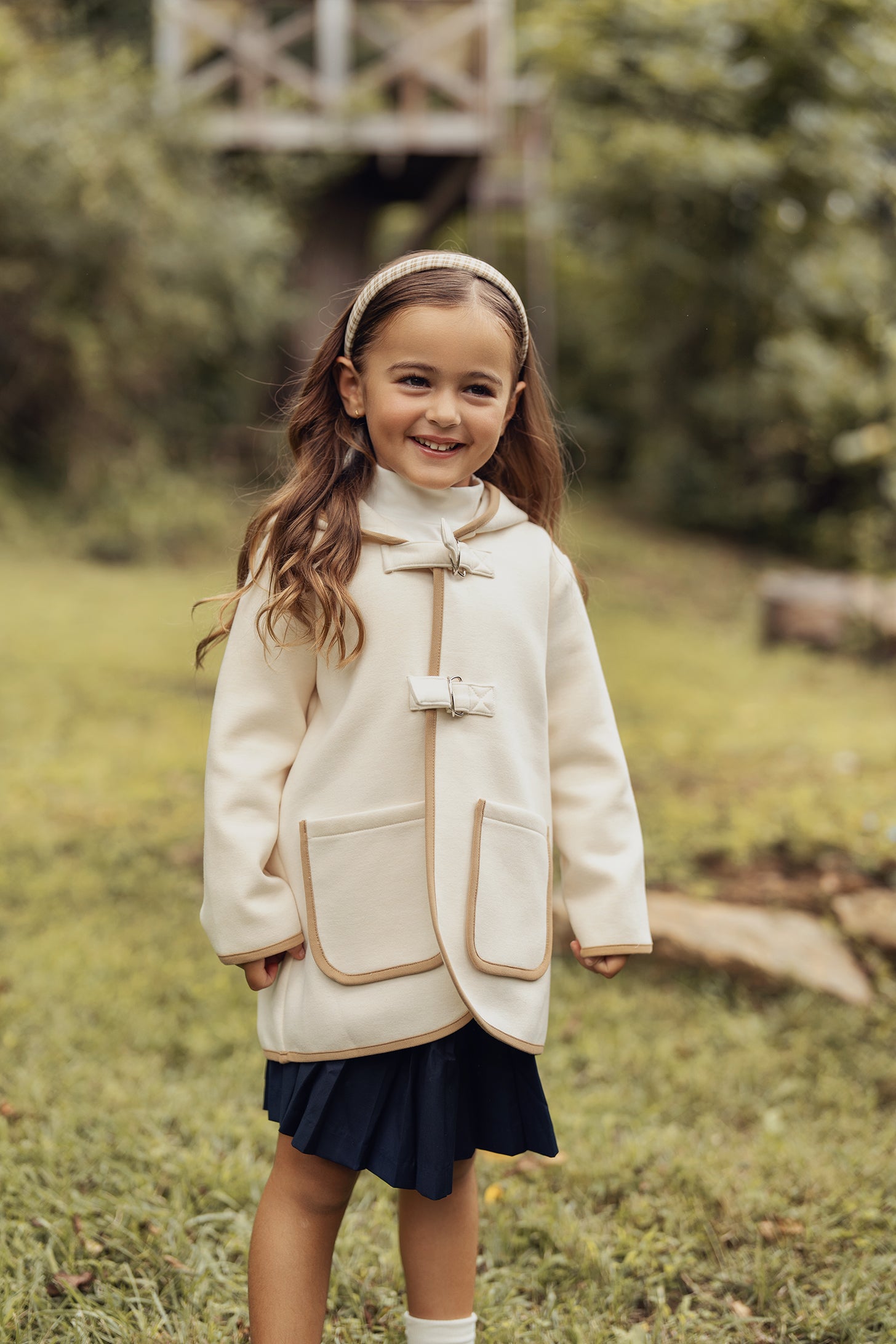 Girls Cream Hooded Jacket