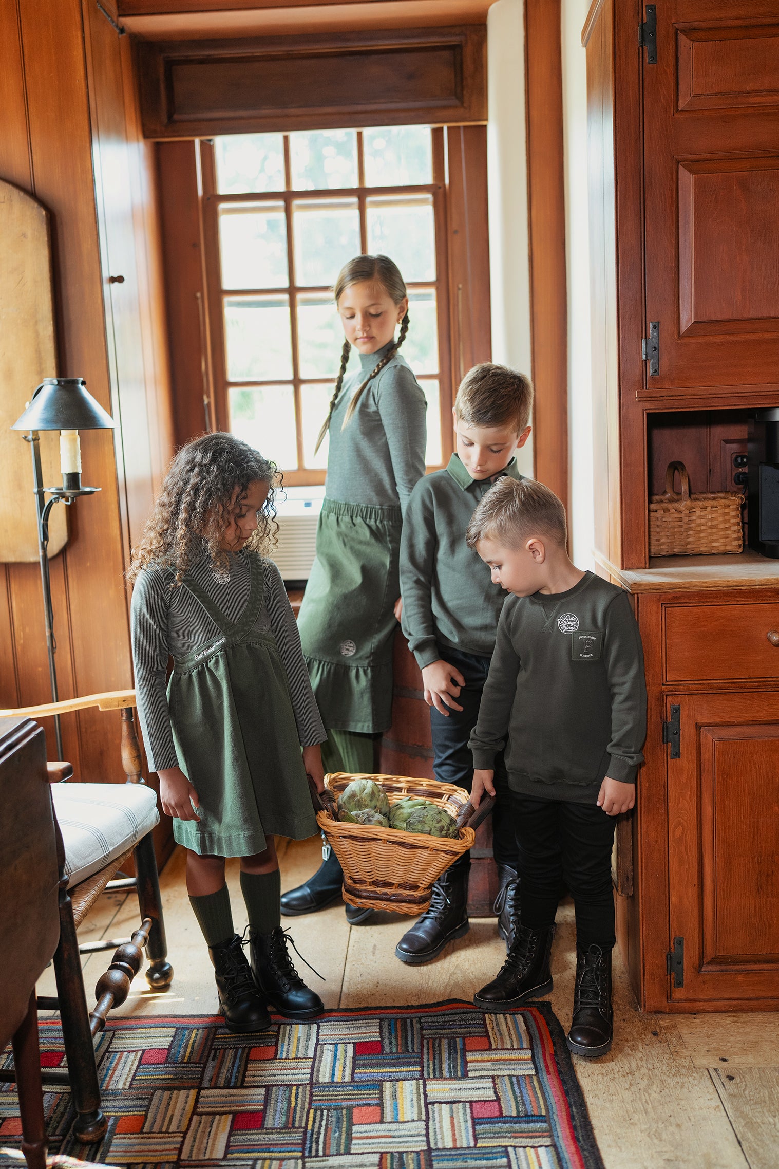 Boys Vintage Olive Sweatshirt