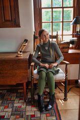 Girls Vintage Olive Short Skirt