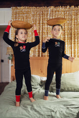 Boys Black Blue Stamped Pajamas