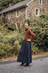 Teens Blue Denim Box Pleated Maxi Skirt