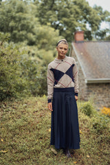 Teens Navy Maxi Pleated Skirt