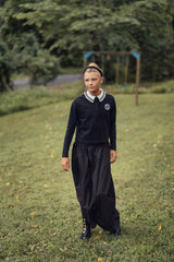 Teens Black Collared Polo