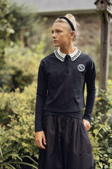 Teens Black Collared Polo