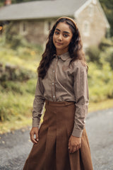 Teens Tan Stripe Collared Shirt