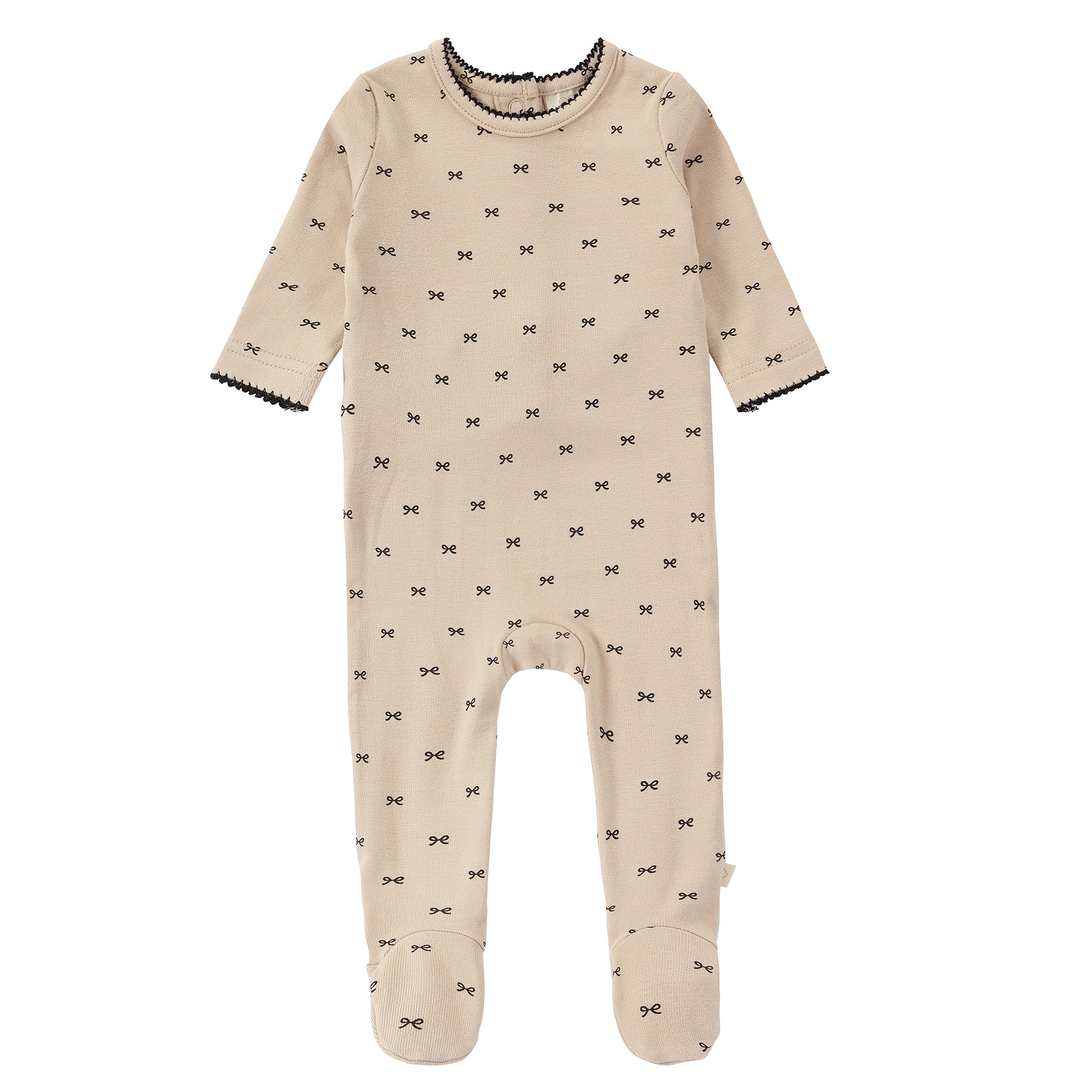 Beige Bow Footie