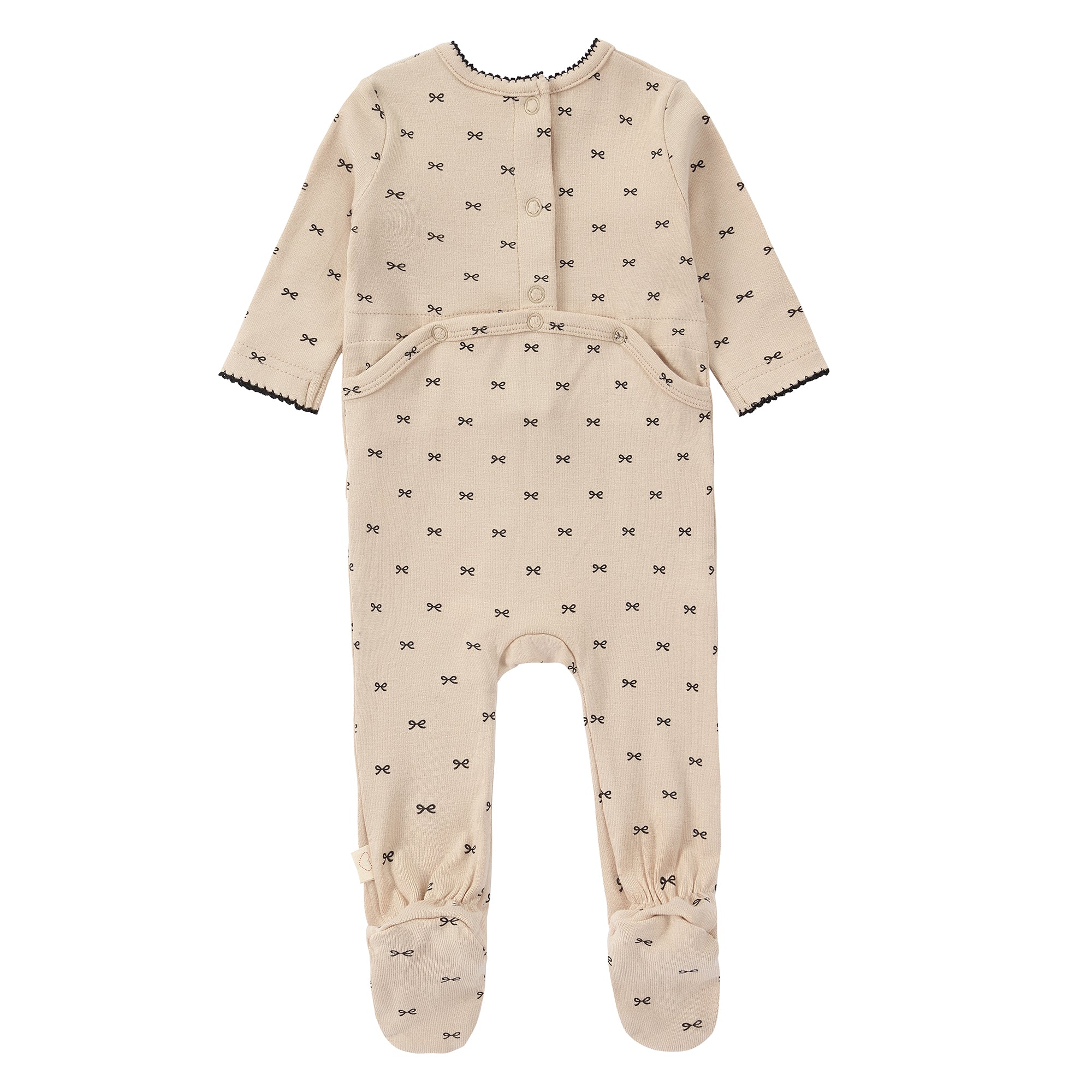 Beige Bow Footie