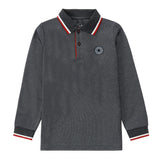 Heather Grey/ Rust Trim Polo