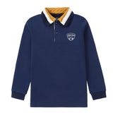 Dark Blue/ Mustard Trim Polo