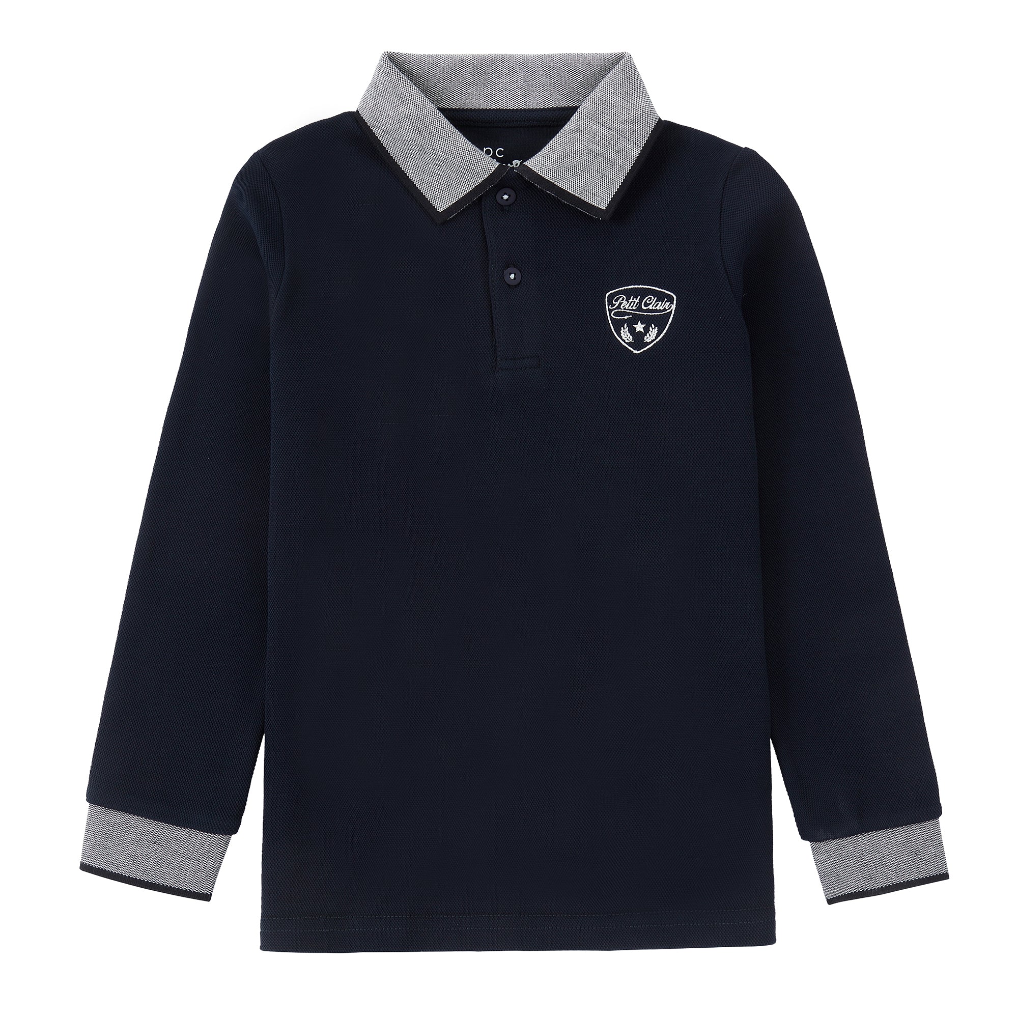 Navy/ Heather Contrast Polo