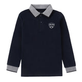 Navy/ Heather Contrast Polo