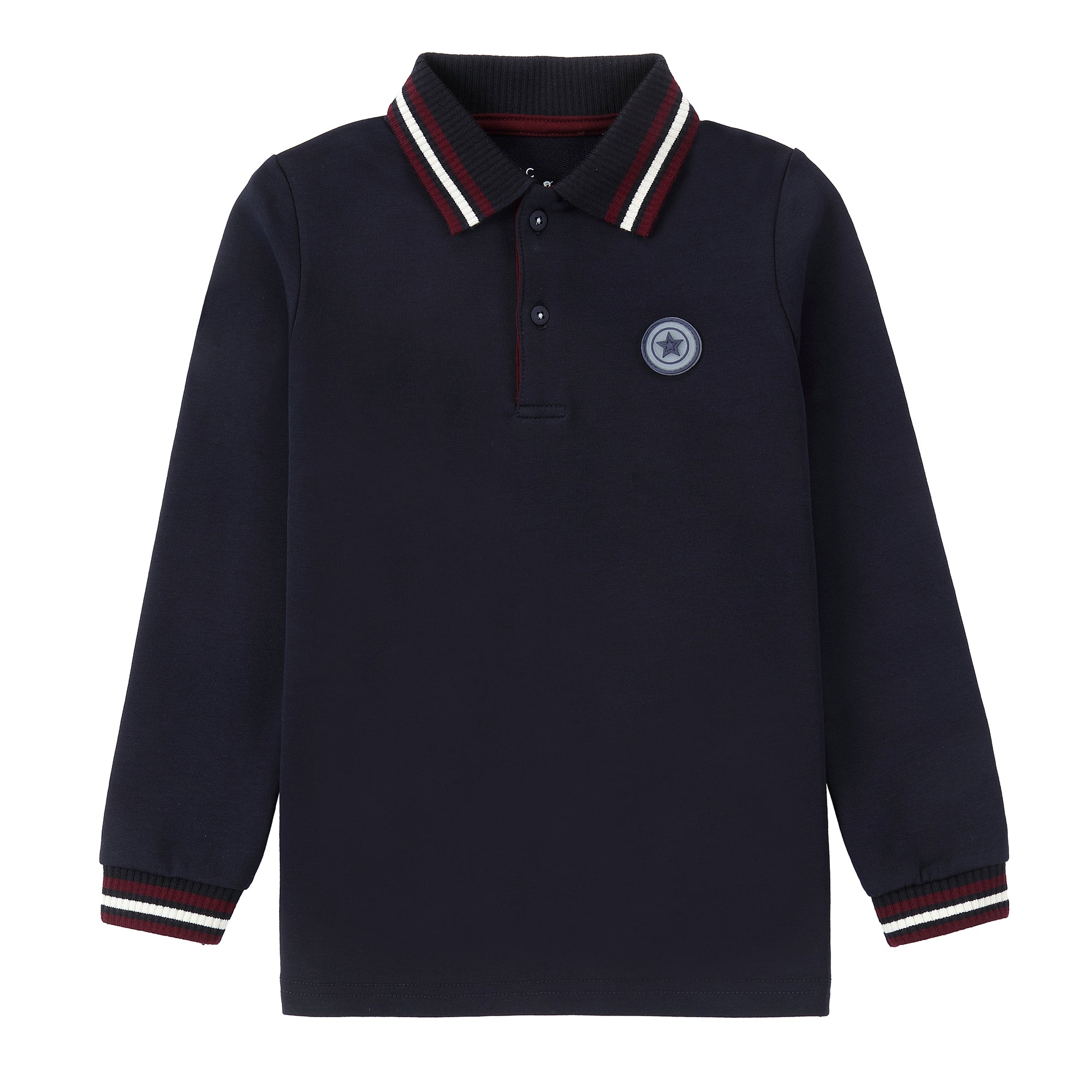 Navy/ Burgundy & White Trim Polo