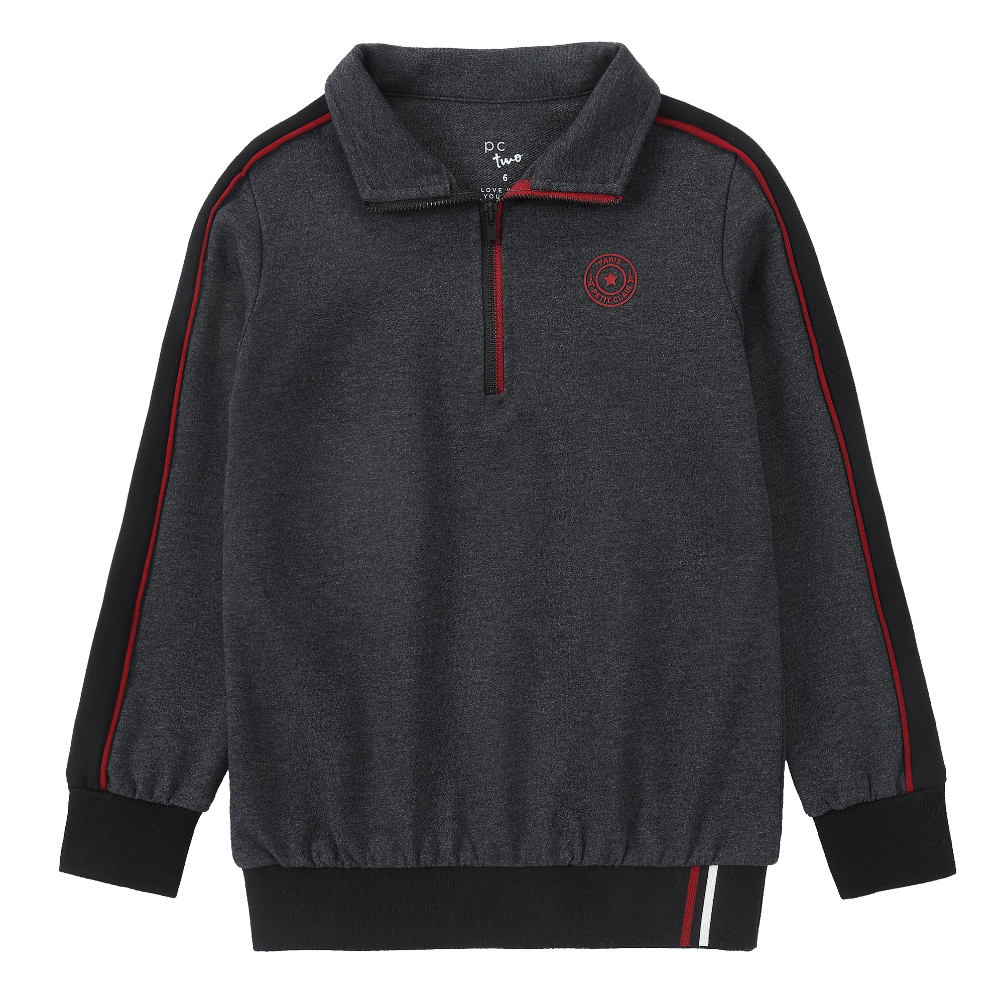 Heather Grey Zipper Polo