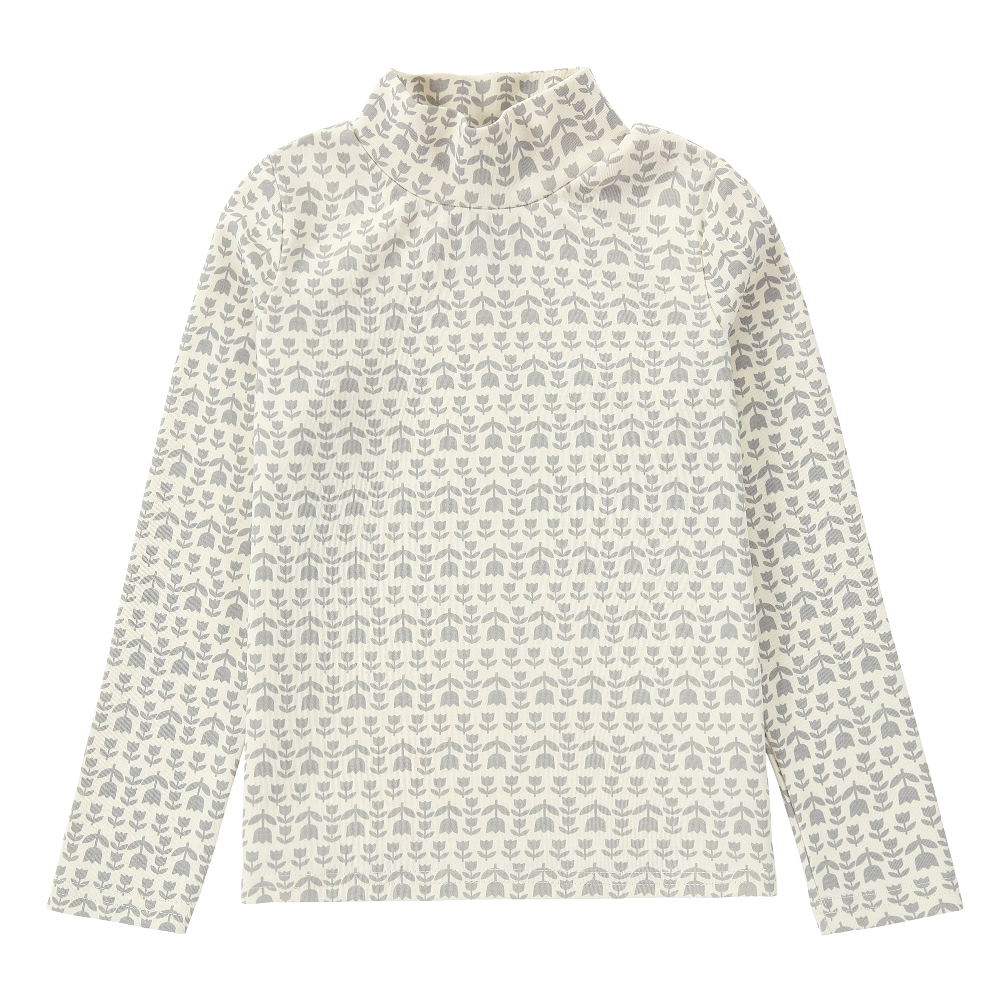Charcoal Bloom Mock Neck