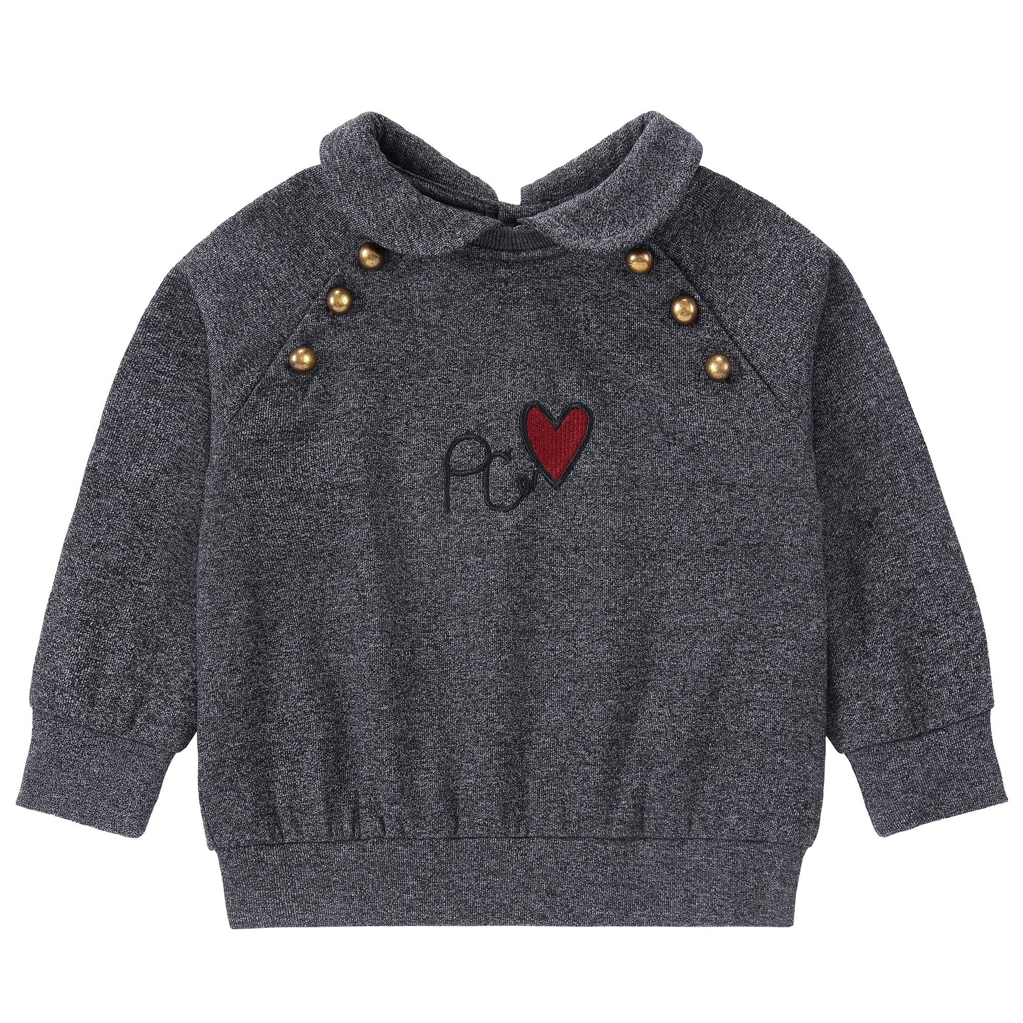 Graphic Grey Collar Sweatshirt