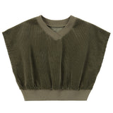 Olive Charm Cropped Vest