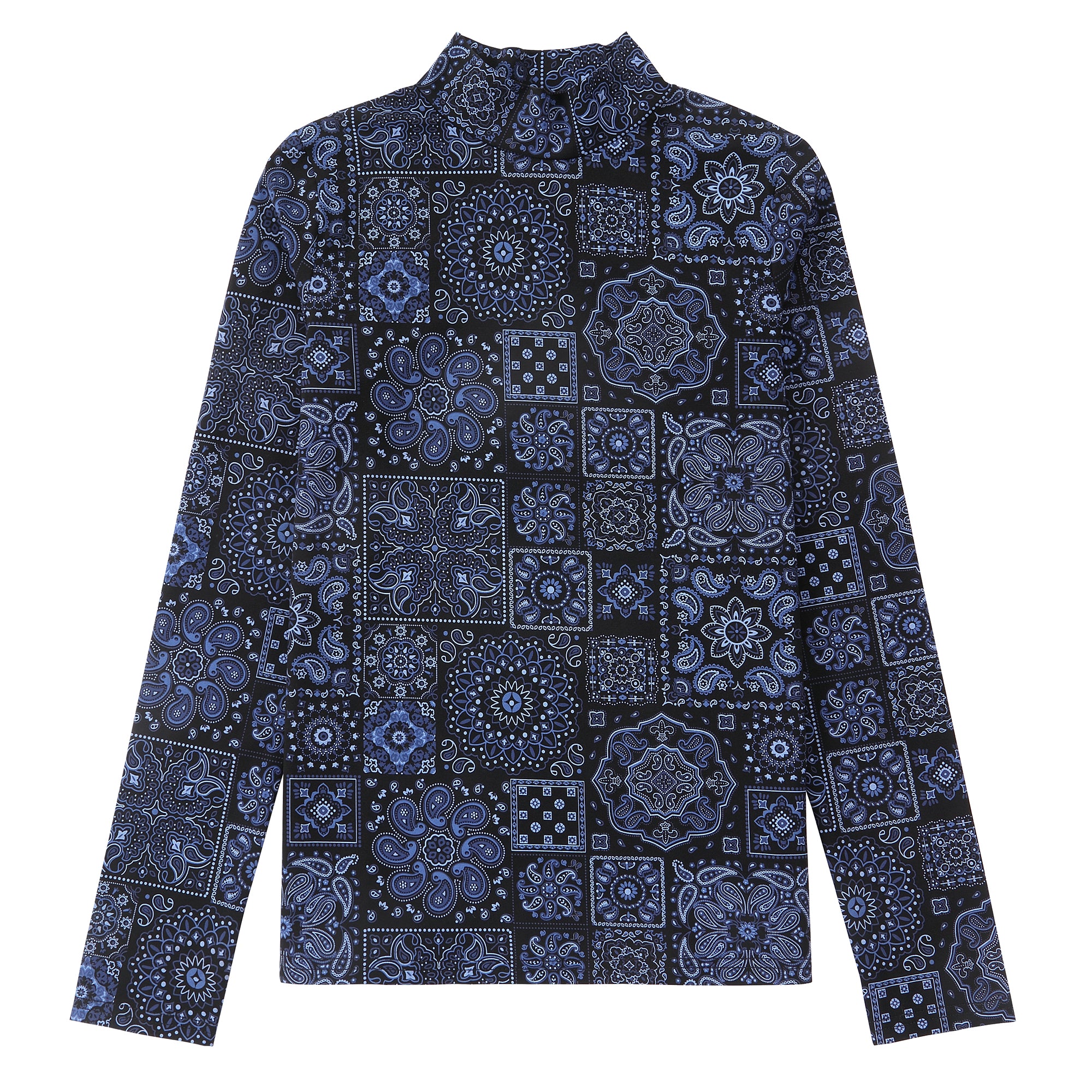Bandana Print Mockneck