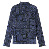Bandana Print Mockneck