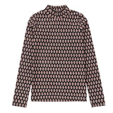 Black Printed Mockneck