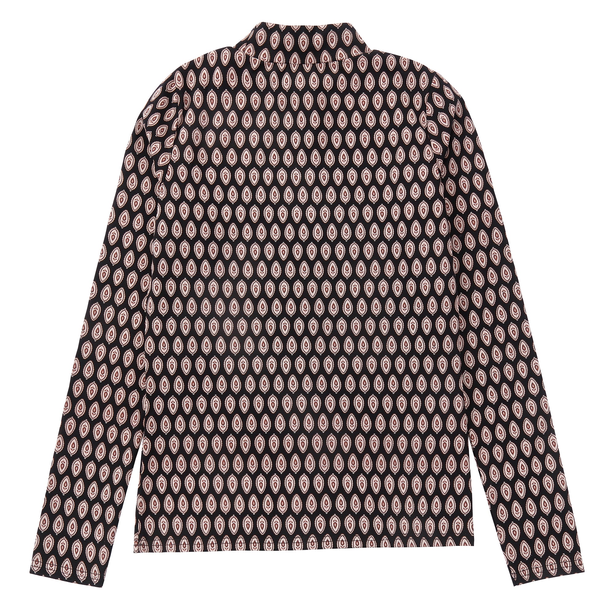 Black Printed Mockneck