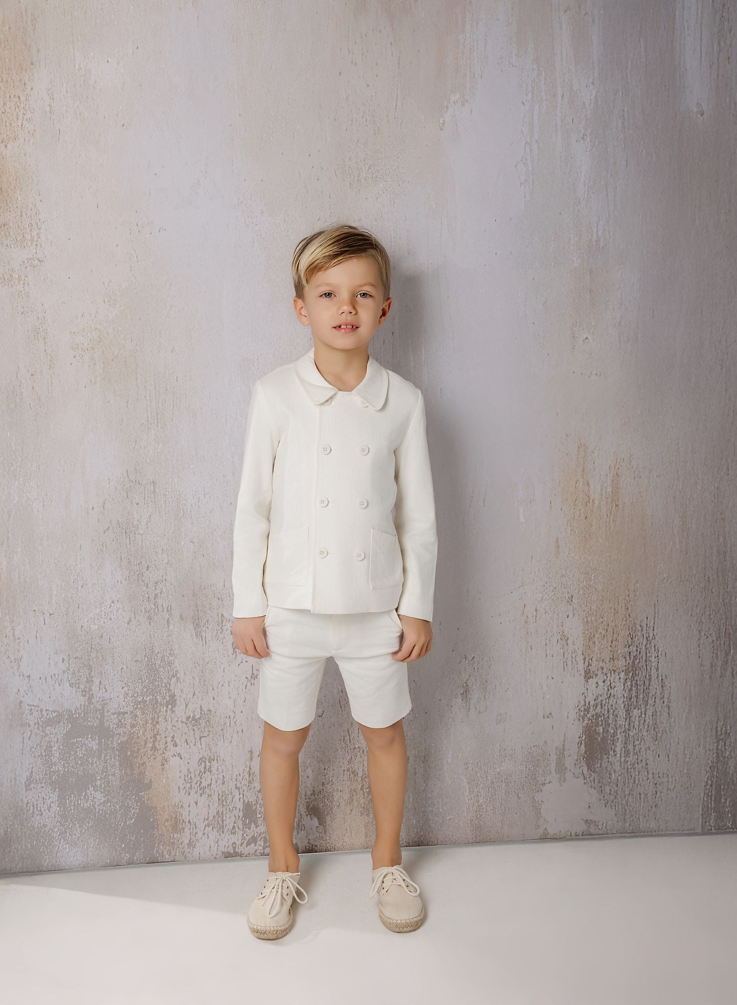 Boys Linen Like Ivory Shorts