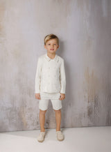 Boys Linen Like Ivory Shorts