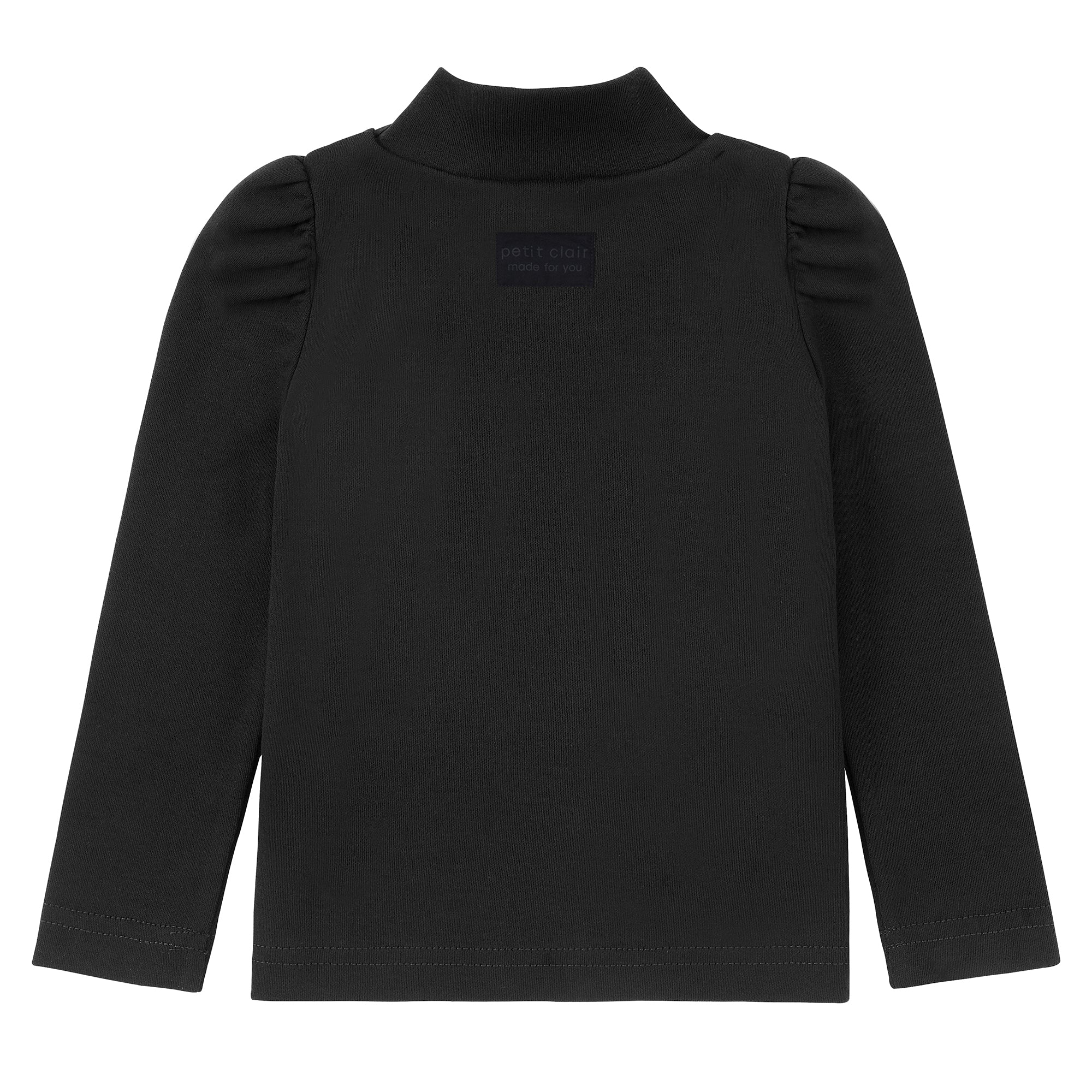 Black Turtle Neck With Puff Sleeve
