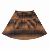 Girls Caramel Checkered Skirt